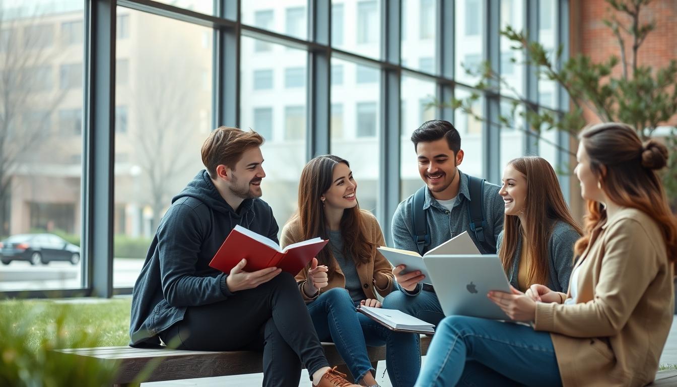 Modern university campus for students